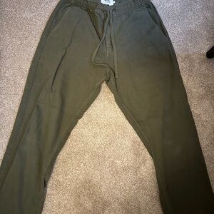 Men's Olive Drawstring Chinos